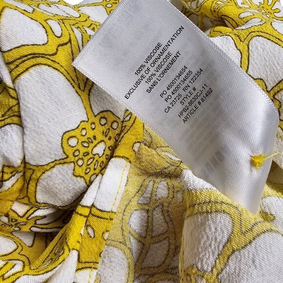 Aritza Sunday Best Vida Dress Flora Mini Shirt Button Front Size Small Yellow - Picture 11 of 11